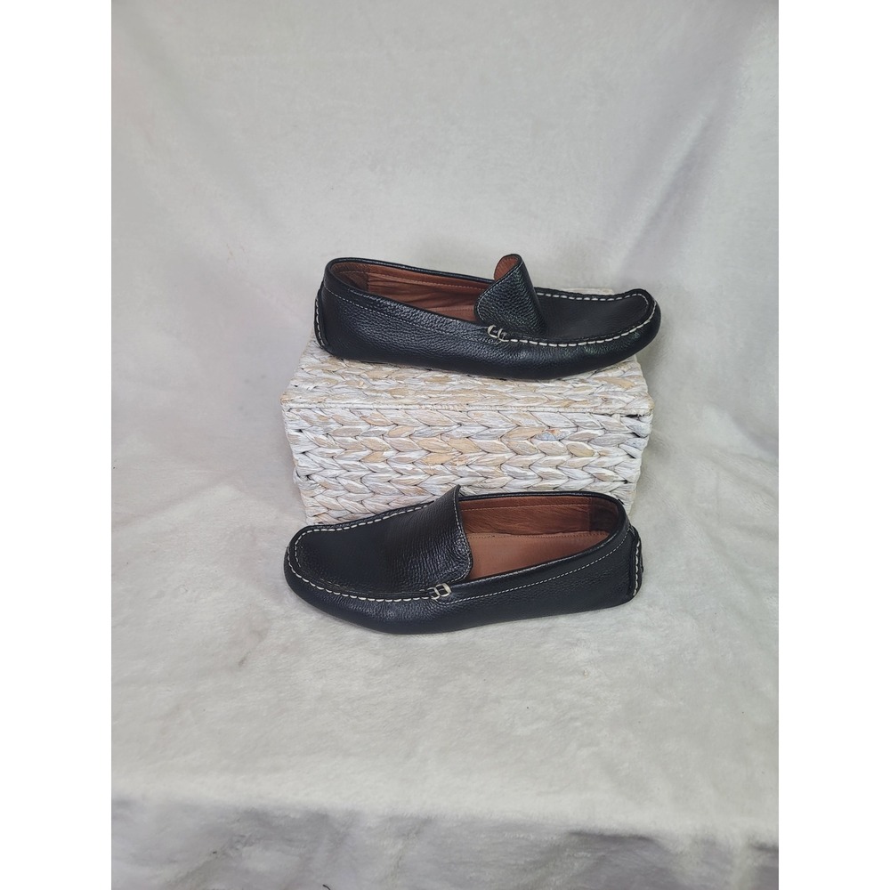 Bacco Bucci Black Leather Loafers Quiet Luxury Business Casual Preppy Size‎ 10.5